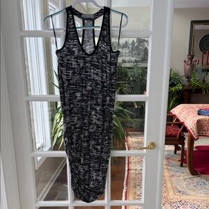 Athleta Black and White Patterned Maxi Dress